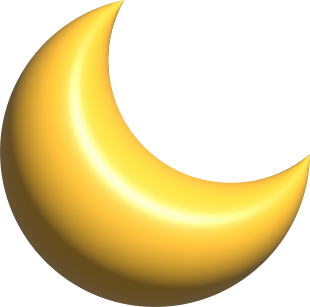 3D Crescent Moon